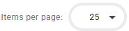The items per page selector