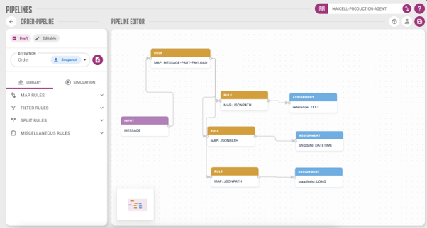 The Pipelines screen