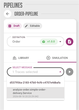 Selecting the input message