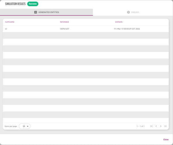 The Simulation Results dialog