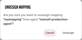 The unassign dialog