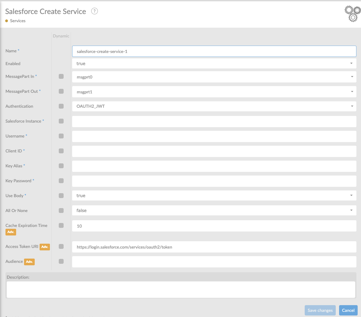 Salesforce Create Service