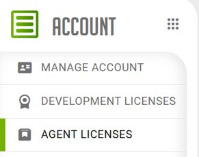 The Account side menu